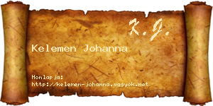 Kelemen Johanna névjegykártya
